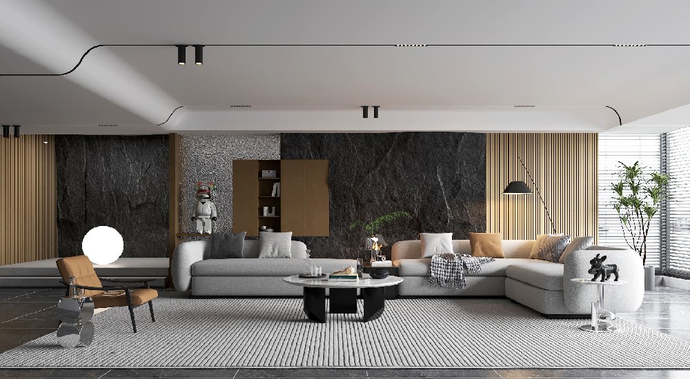 木韵石质，惊艳时光！木饰面板+PU石的神仙搭配，家装颜值直接封神